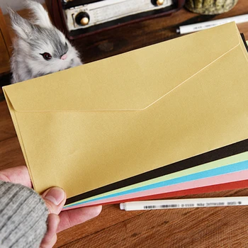 

FangNymph 20pcs Classical Kraft Envelopes European Retro Paper Envelope Blank Envelops 11*22cm Office Supplier Stationery