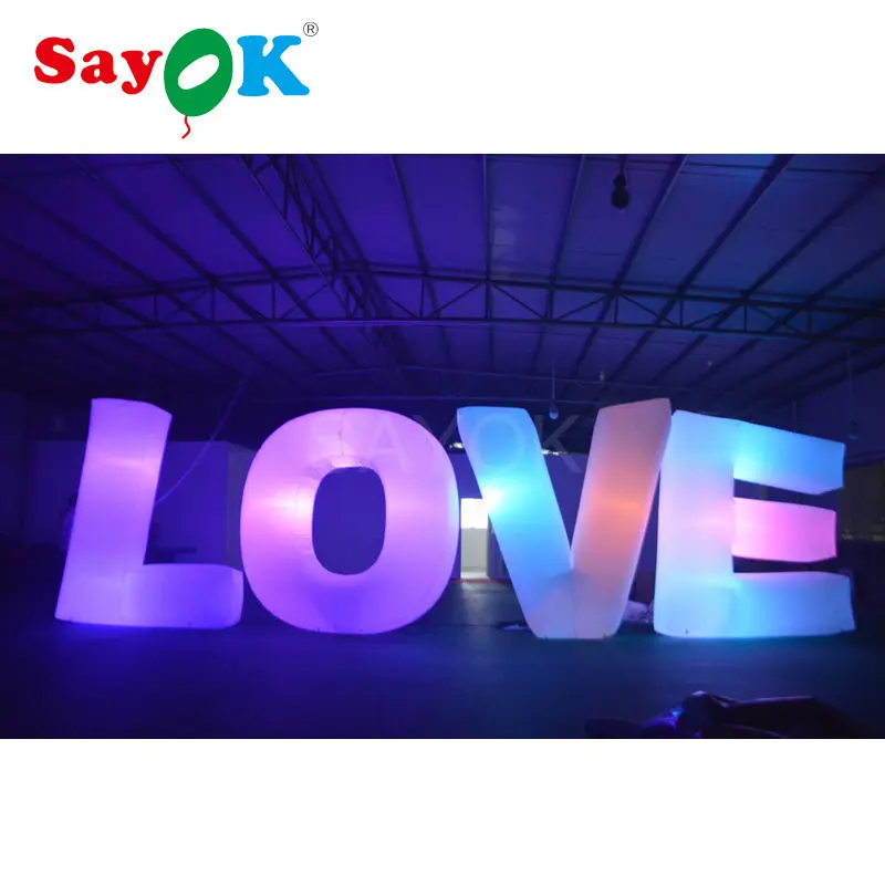 Гигантская надувная светодиодная надпись с надписью love Романтическая Свадебная