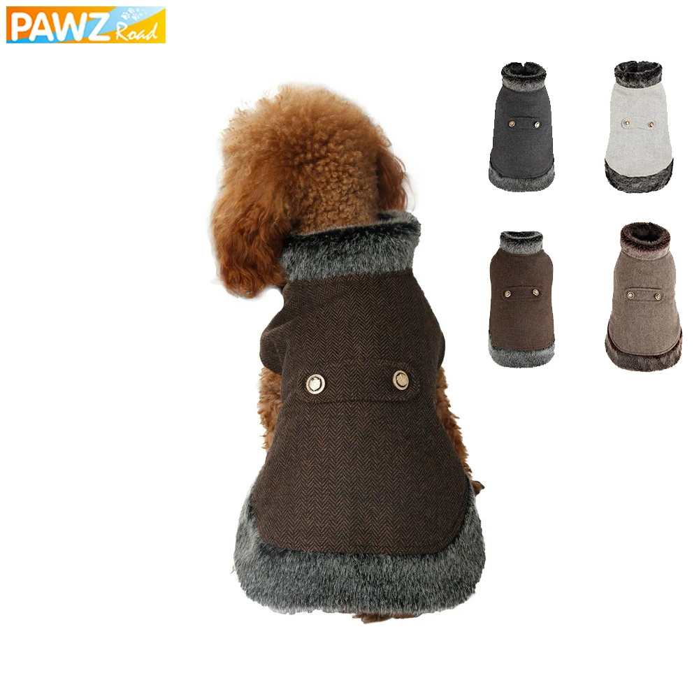 

Winter Dog Clothes With Fur Collar Warm Puppy Dogs Jacket Coat Clothing For Small Medium Pets Chihuahua ropa para perro