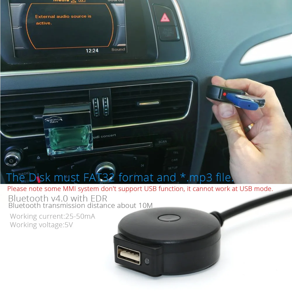 AtoCoto Bluetooth AUX приемник кабель адаптер для VW Audi 2G 3g MMI системы A4 A5 A6 Q5 Q7 аудио медиа вход AMI MDI интерфейс
