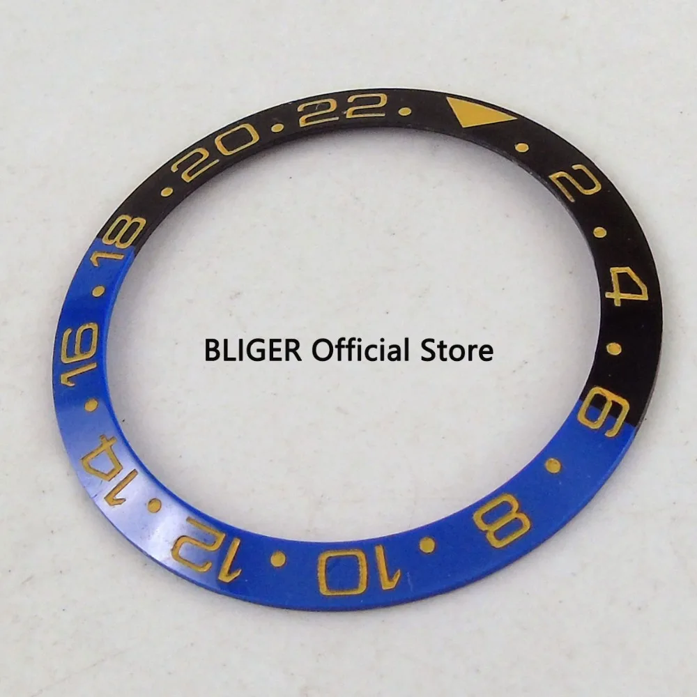High quality 38mm black blue green ceramic bezel insert fit for 40mm submariner automatic watch B1