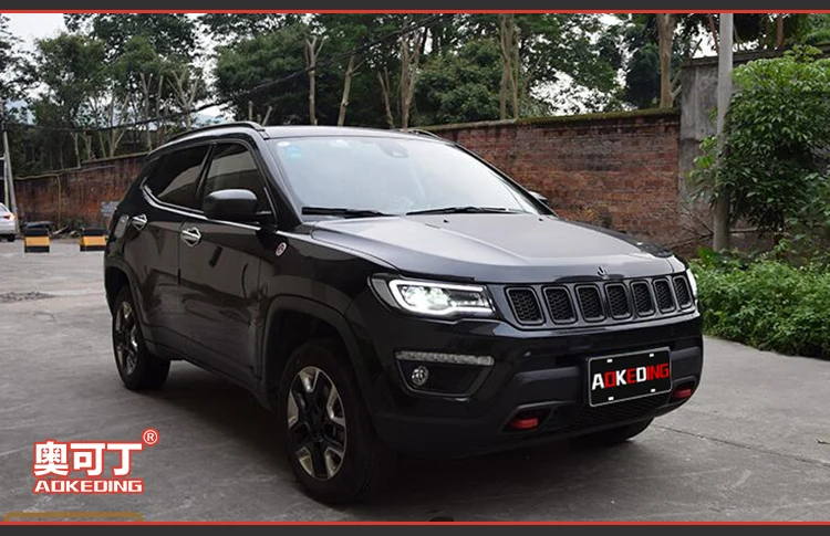 AKD автомобильные стильные фары для Jeep Compass- фары светодиодный ходовой свет биксеноновые фары Противотуманные фары с ангельскими глазками авто