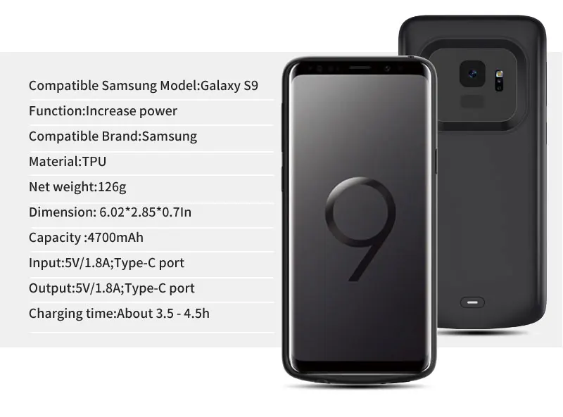 Gagaking 4700/5200 мАч Внешний аккумулятор чехол для samsung Galaxy S9/S9 Plus S8/S8 Plus ltra тонкий резервный банк питания зарядное устройство крышка