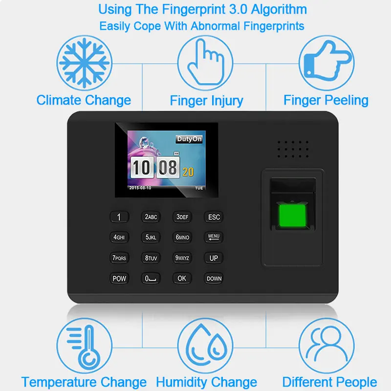 OULET Biometric Fingerprint TCPIP Attendance System Time Clock Recorder Attendance System Fingerprint Employees Device Reader   