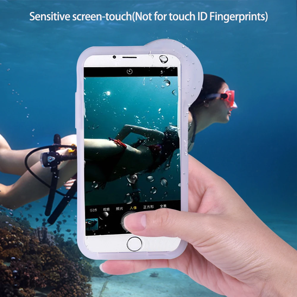 IPX8 Waterproof Phone Case For iPhone 6 7 8 Plus XS MAX XR Cover Enhanced Underwater Cell Phone Dry Bag O Lens Ring