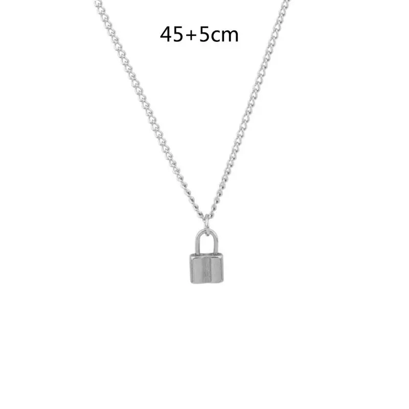 

Mini PadLock Pendant Necklace Titanium Rolo Cable Chain Necklace Fashion Jewelry
