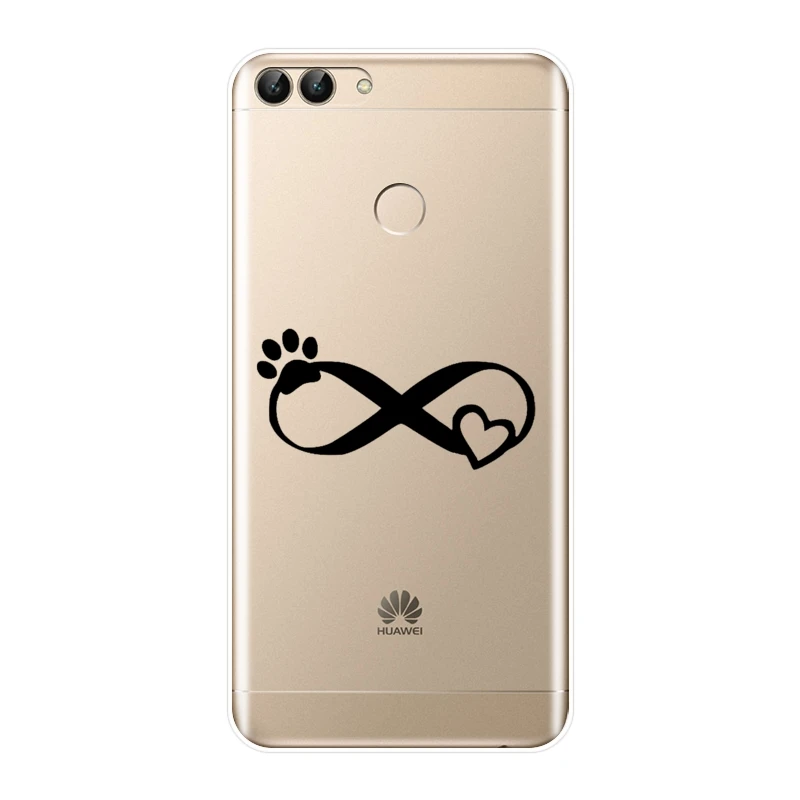 Чехол из ТПУ с сердечками и собаками для Huawei P8 P9 P10 P20 Lite 2017 силиконовая задняя
