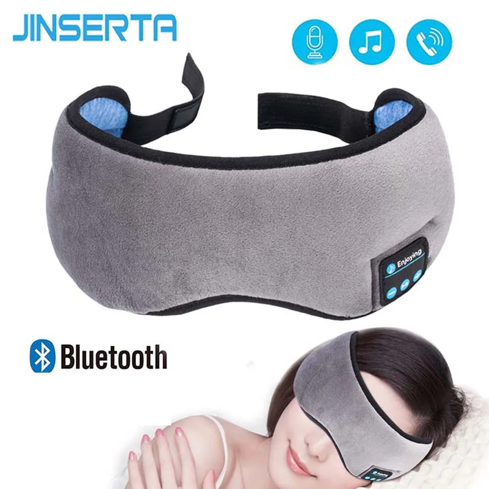 Продажа JINSERTA беспроводной стерео Bluetooth наушники маска для сна 4,2 Bluetooth сна Мягкие Наушники Поддержка громкой связи Спящая маска для глаз