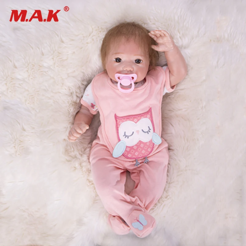 

New Arrival 18 Inch Real Looking Lifelike Bebes Reborn Soft Silicone Boneca Brown Eyes Kid Girls Toys Fashion Bebe Reborn Dolls