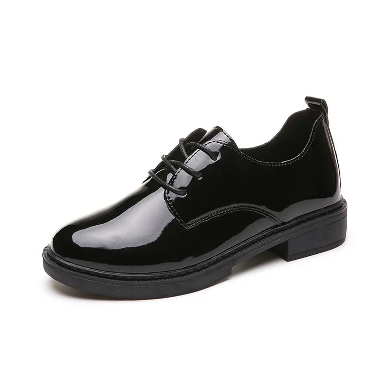 Г. Осенняя обувь женские повседневные Черные Туфли-оксфорды на шнуровке женские удобные слипоны на плоской подошве женская обувь, большие размеры 35-40 - Цвет: A-black