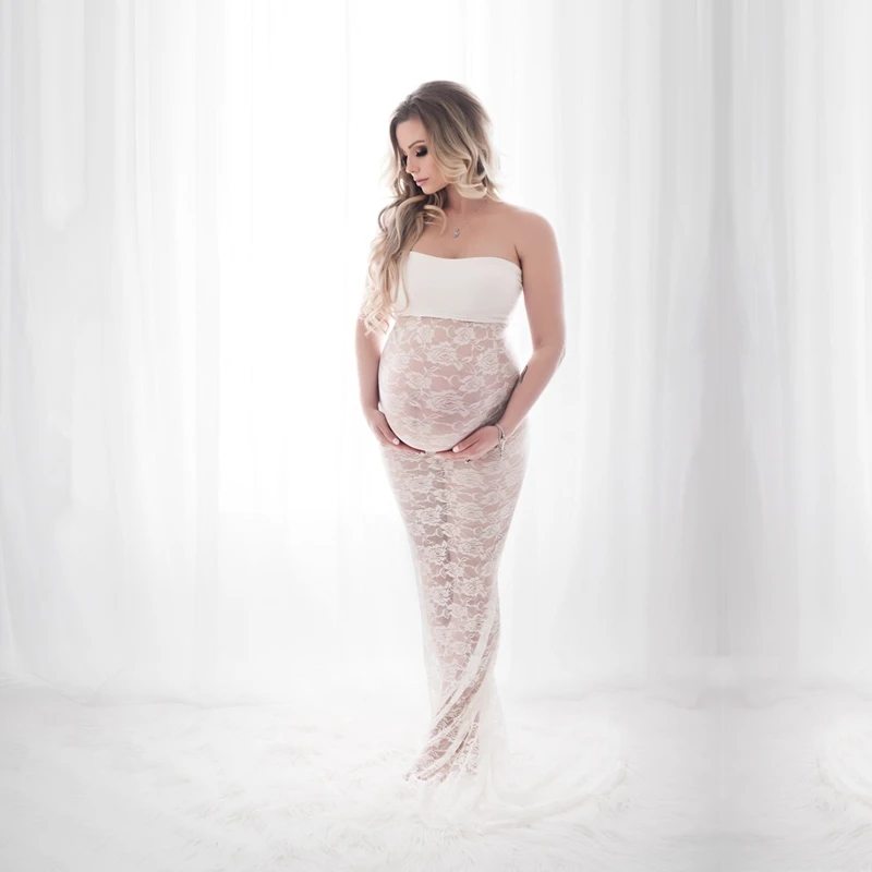 Облегающее длинное платье для беременных, эластичное кружевное платье для фотографирования беременных, кружевное платье для кормящих, для фотосессии