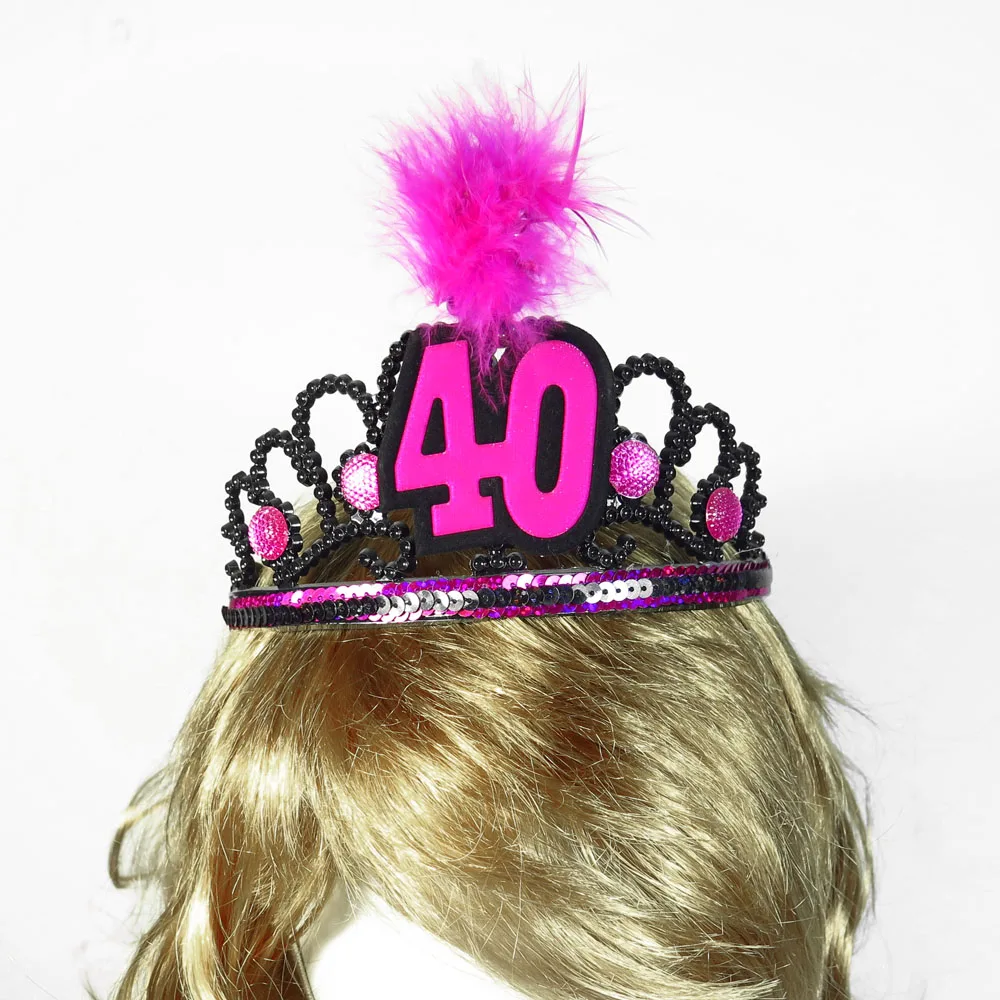 40 featured adult Happy birthday tiara 50 off for 3pcs pink black fun ceremony favor birthday