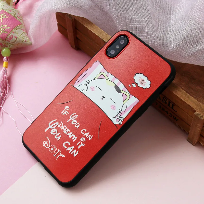 Dream Lucky Cat Мобильный Корпус для iphone6 7 8 x xmax мобильный корпус окрашенный ТПУ