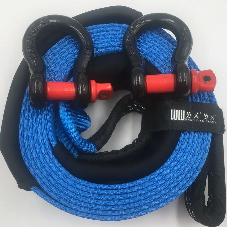 

LULU 5M 15Tons 75mm (3''x16' 33000lbs) Snatch Strap Tow Strap Car Towing Rope Recovery Strap with Hook for Truck & Car Emergency