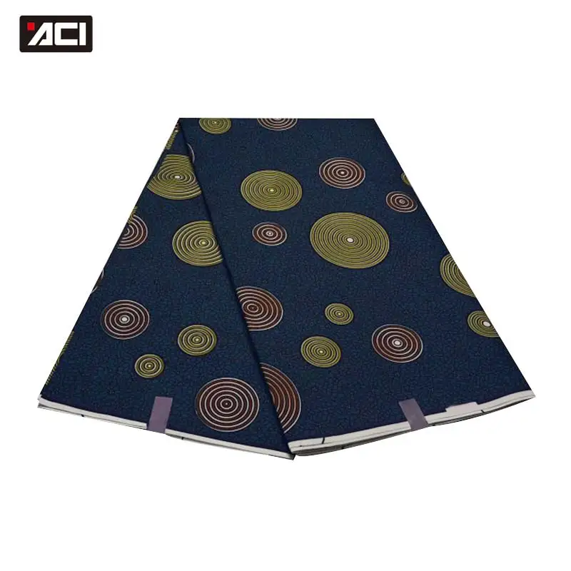 

ACI Very Nice African Wax Print Fabric Good Quality But Polyester Material Veritable Ankara Wax Fabric Tissus Patchwork 6 Yards
