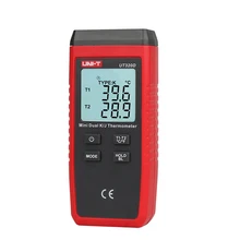 UNI-T UT320D Mini Contact Type Thermometer LCD Backlight Dual-channel K/J Thermocouple Temperature Meter