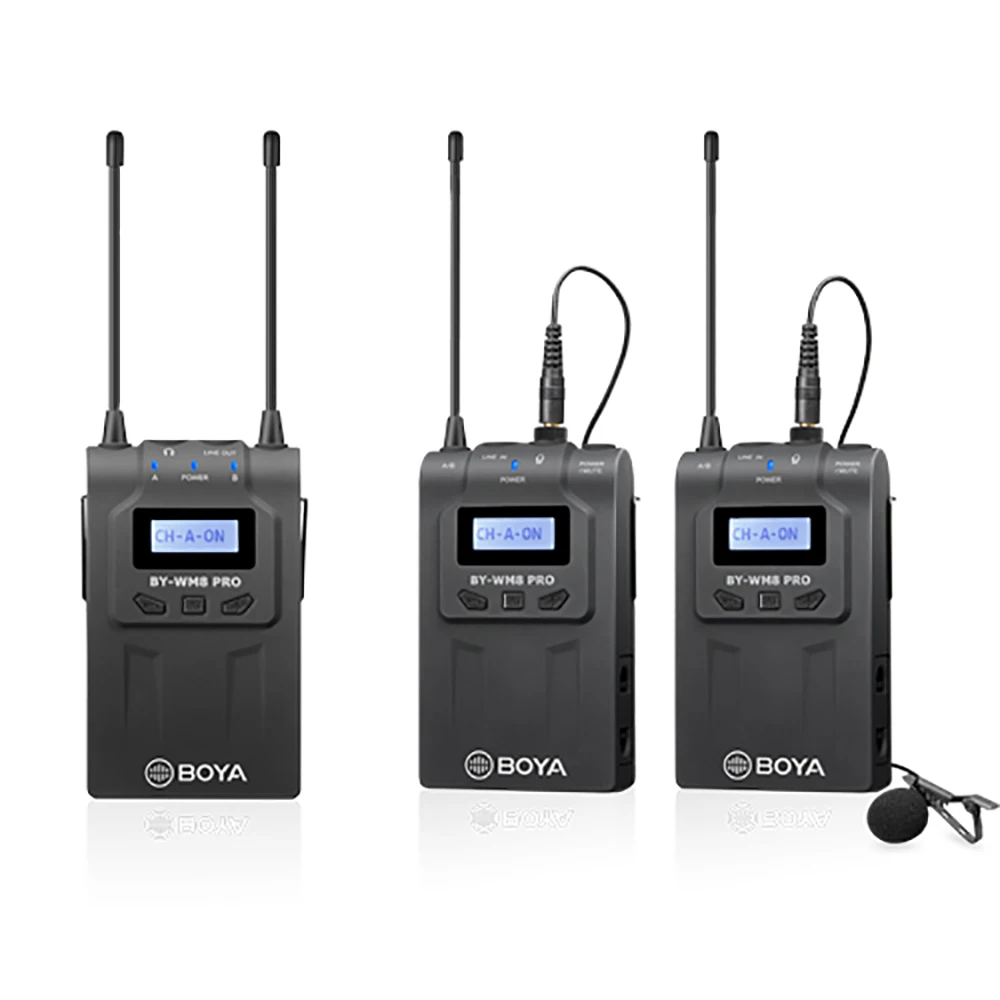 BOYA BY-WM6/BY-WM5/BY-WM8 UHF Беспроводная микрофонная система всенаправленный петличный микрофон для ENG EFP DV CAMEAR DSLR