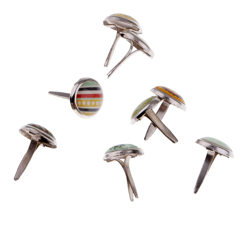 100 шт 12 мм Смешанные Круглые Железные кнопки бумажные украшения для рукоделия