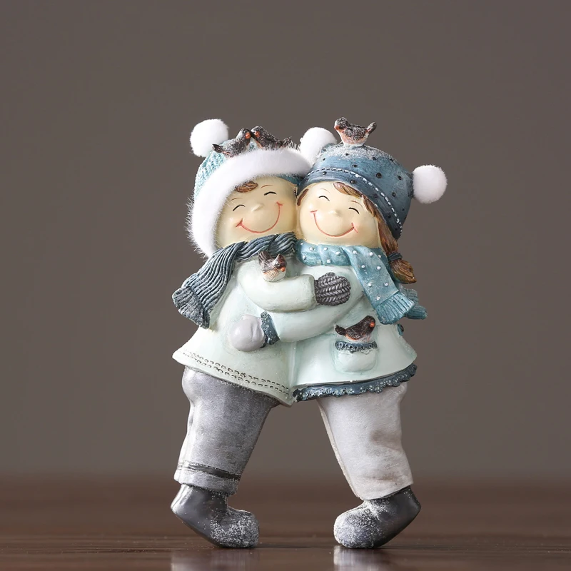 

Modern Resin Snow child Originality Cartoon tabletop miniature figurines fairy garden crafts Children's room home accessories