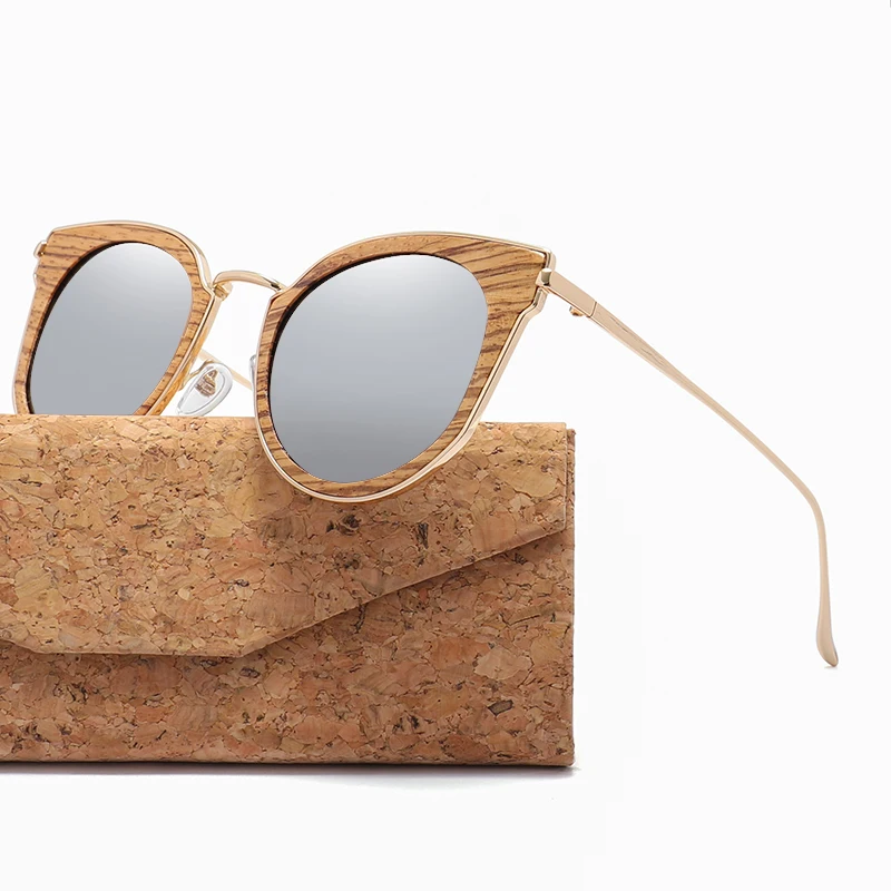 Бамбуковые деревянные солнцезащитные очки для мужчин и женщин металлическая бабочка солнцезащитные очки Чёрный чай объектив UV400