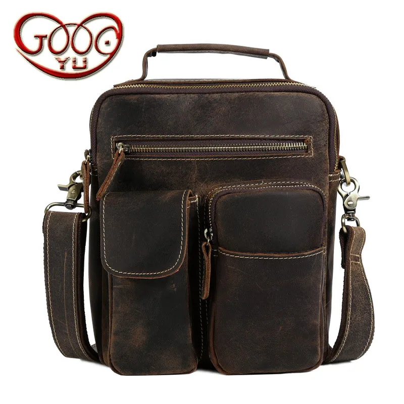 New European and American style retro crazy horse leather commuter portable Messenger shoulder bag New European and American style retro crazy horse leather commuter portable Messenger shoulder bag