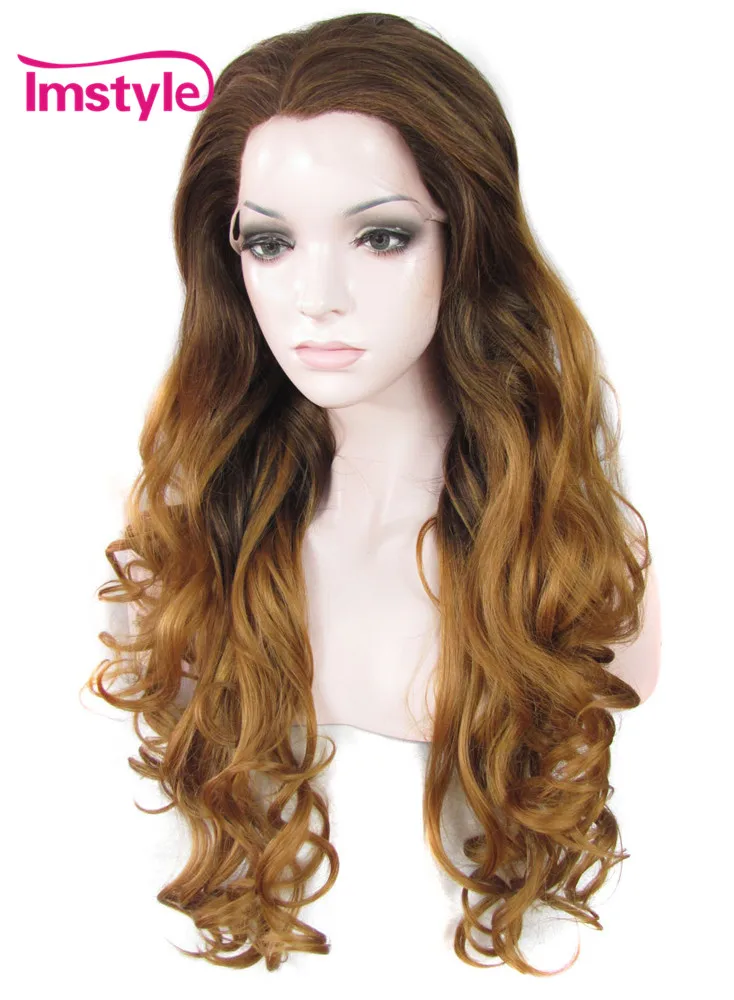 Imstyle Wavy Synthetic Dark Roots Brown Ombre color 26 