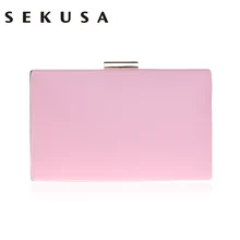 SEKUSA, модная женская сумка из искусственной кожи с цепочкой, сумки на плечо, смешанные цвета, металлическая кожа, вечерняя сумочка-клатч, сумочка