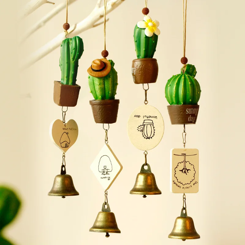 

Creative Mini Simulation Succulents Wind Chime Decor Figurines Resin Meat Bonsai Wind Bell Decorations Creative Student Gifts