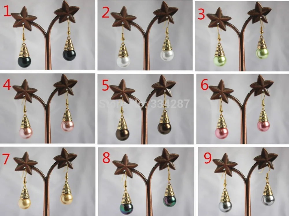 

New Style 2014 Wholesale south Sea Shell Pearl silver (Plated) 12MM Earrings(for one pair)