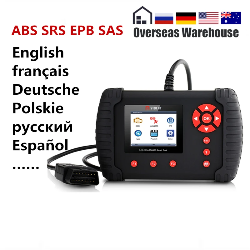 

Vident iLink410 ABS SRS OBDII Car Diagnostic Tool Code Read airbag EPB Reset SAS Calibration Free update Better than NT630Pro