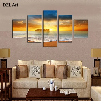 

5 Panels(No Frame) Plank Sea Picture Modern Wall Decor Print on Canvas Oil Painting Canvas Painting for Christmas Gift