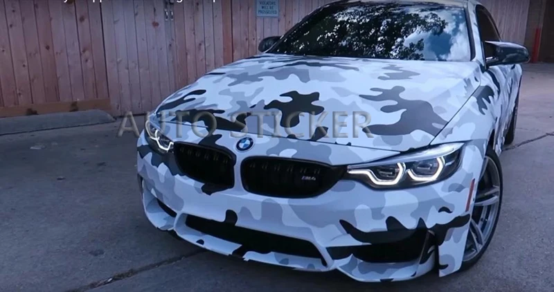 black white big snow camo vinyl car sticker 33