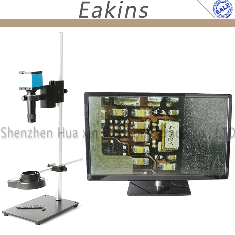 

High Working Distance Stand Holder PCB Phone Repair LED Light 100X Zoom 1080P 20MP HDMI USB Industrial Video Microscope Camera
