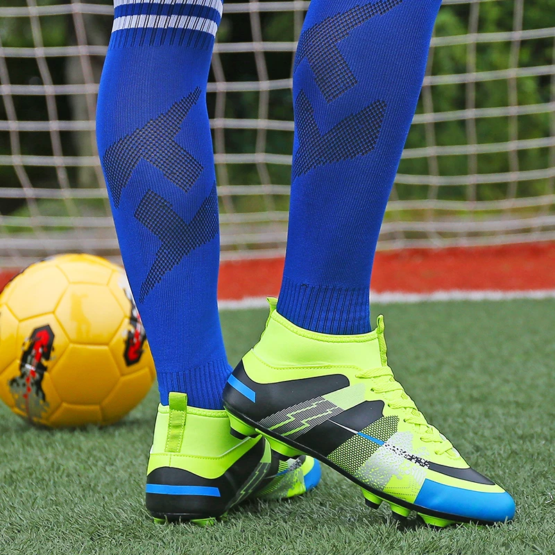 DUDELI превосходные футбольные бутсы Chuteira Futebol футбольная обувь с носками для мужчин и детей, отличные футбольные бутсы высокие лодыжки кроссовки