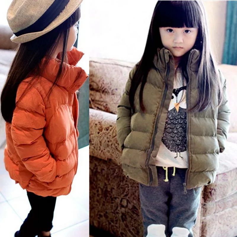 2016 Spring Winter Girls Coat Long Sleeve Snow Queen Outerwear girl Parkas Cotton Pad boys Kids