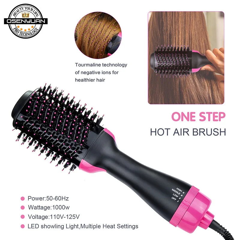 Big Stock! Blow Electric Hair Dryer Brush Multi Function Hot Air Brush Hair Curling Iron