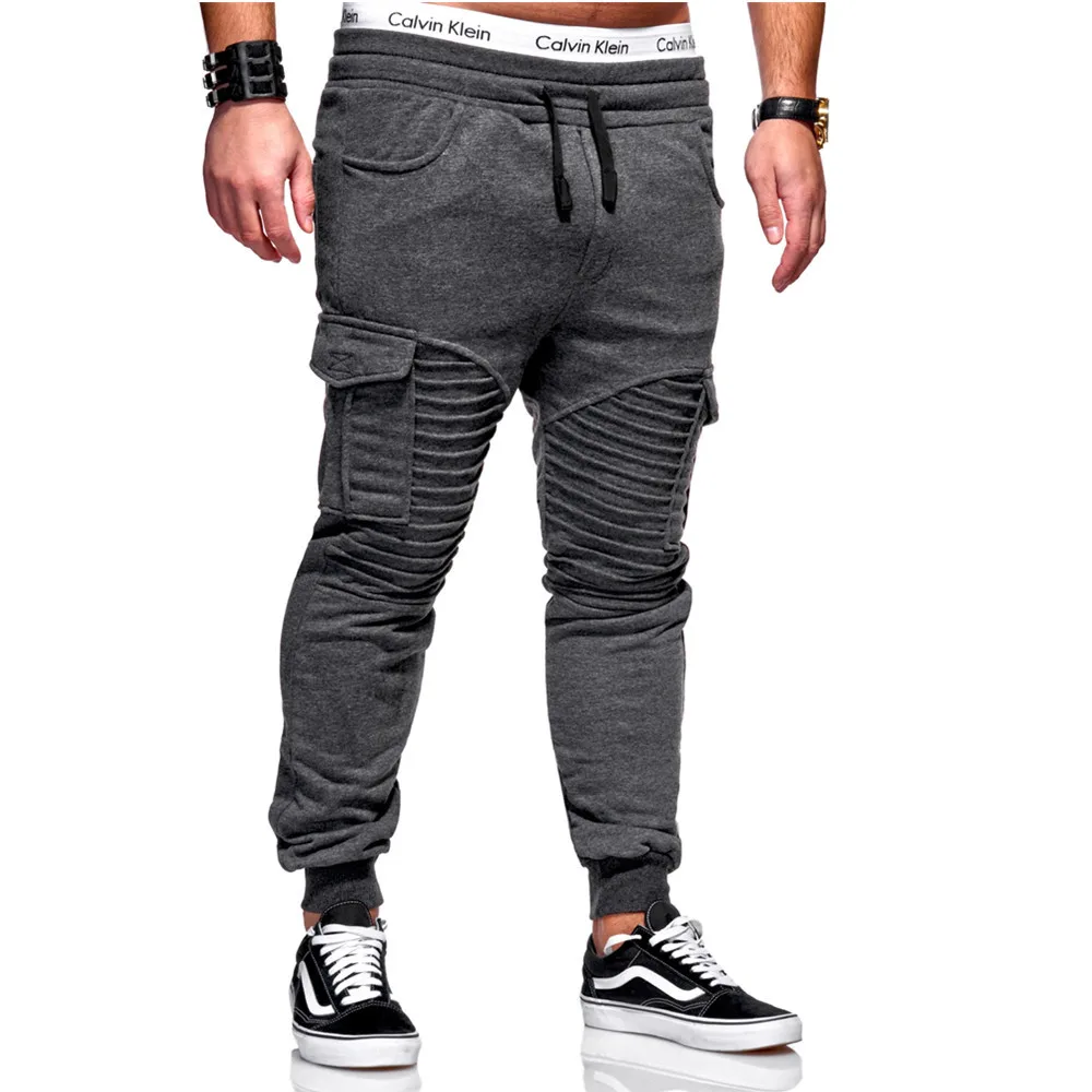 de fitness muitos multi-bolso calças casuais