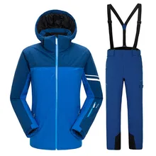 Векторный мужской лыжный костюм на открытом воздухе теплый водонепроницаемый ветрозащитный костюм мужской зимний костюм походные лыжные брюки костюм