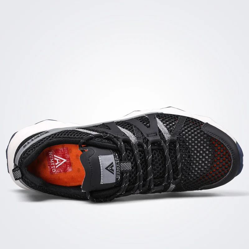 HUMTTO Non-slip Cushioning Running Shoes Men Breathable Mesh Lace-Up Sport Jogging Trekking Shoes Summer Outdoor Light Sneakers