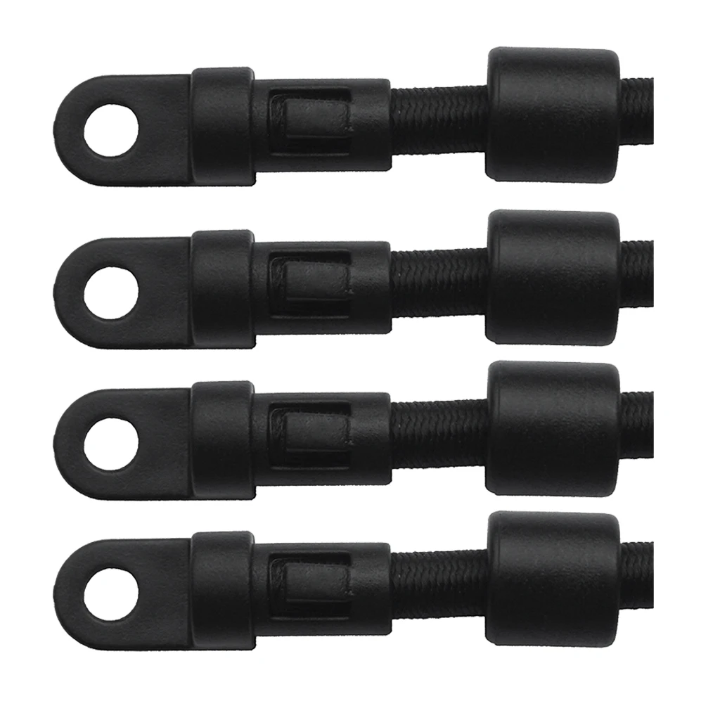 4pcs DIY Black Nylon Rope End Stop for 1/4\`\` Kayak Elastic Bungee Rope Shock Cord Weather Resistance for Canoe Boat Accessories