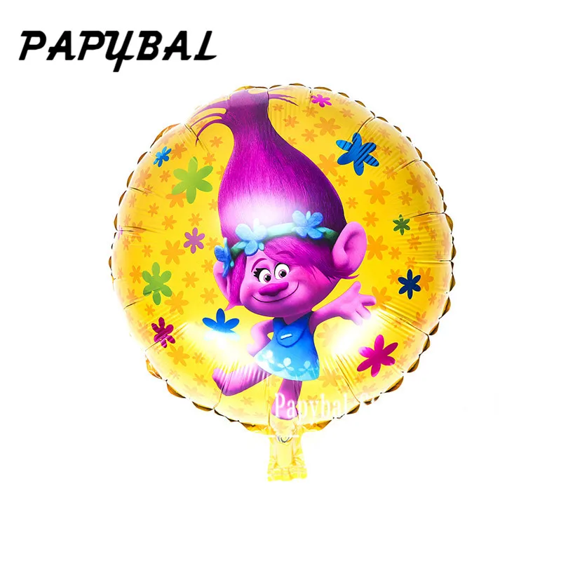 

10pcs 18inch Trolls balloons poppy ballon cartoon cute trolls toys children happy birthday party decorations lovely gifts balls