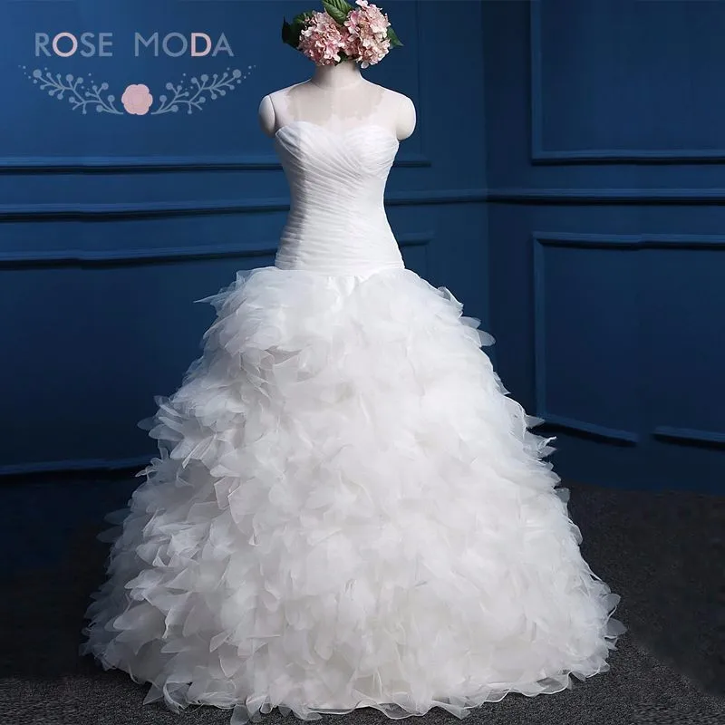 feathery ball gown