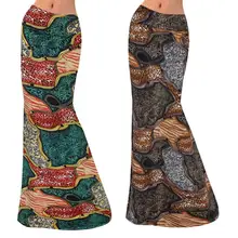 Женская летняя юбка с высокой талией с геометрическим принтом, облегающие юбки женские, макси Jupe женские юбки Mujer Moda Ed