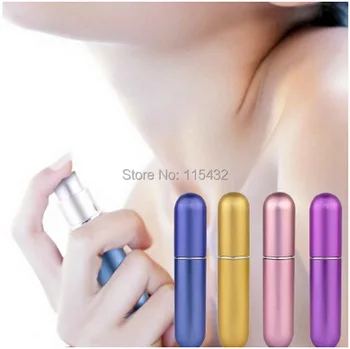 

Wholesale 500pcs 5ml Travel Perfume Atomizer Refillable Spray Aluminium Glass Empty Party Favors Wedding Gift Promotion