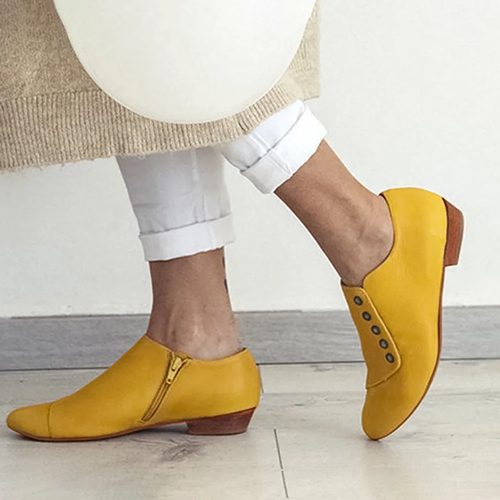 

female shoes Zapatos De Mujer platform shoes chaussures femme Fashion Ziper Ankle Boot Casual Big Size buty damskie Single Shoes
