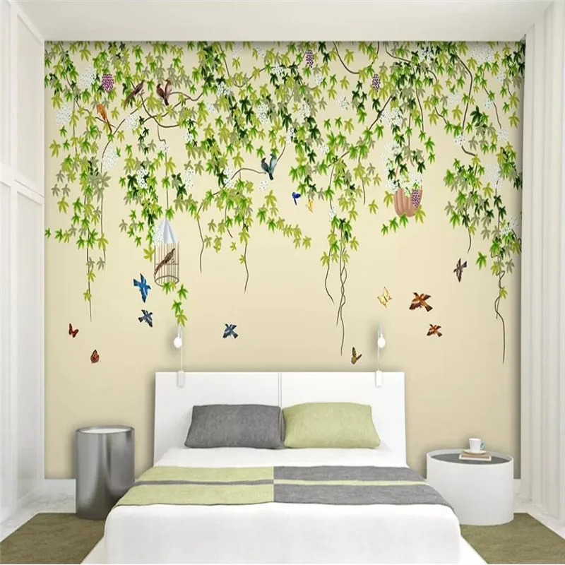 Professional Custom 3d Wallpaper Murals Modern Chinese Style Birds And Flowers Series - High-grade Waterproof Materials