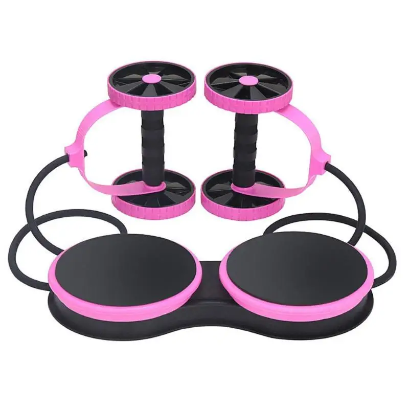 Ab Roller Wheel with Mat Abdominal Trainer Wheel Arm Waist Leg Exercise Multi-functional Resistance Pull Rope Fitness Equipment