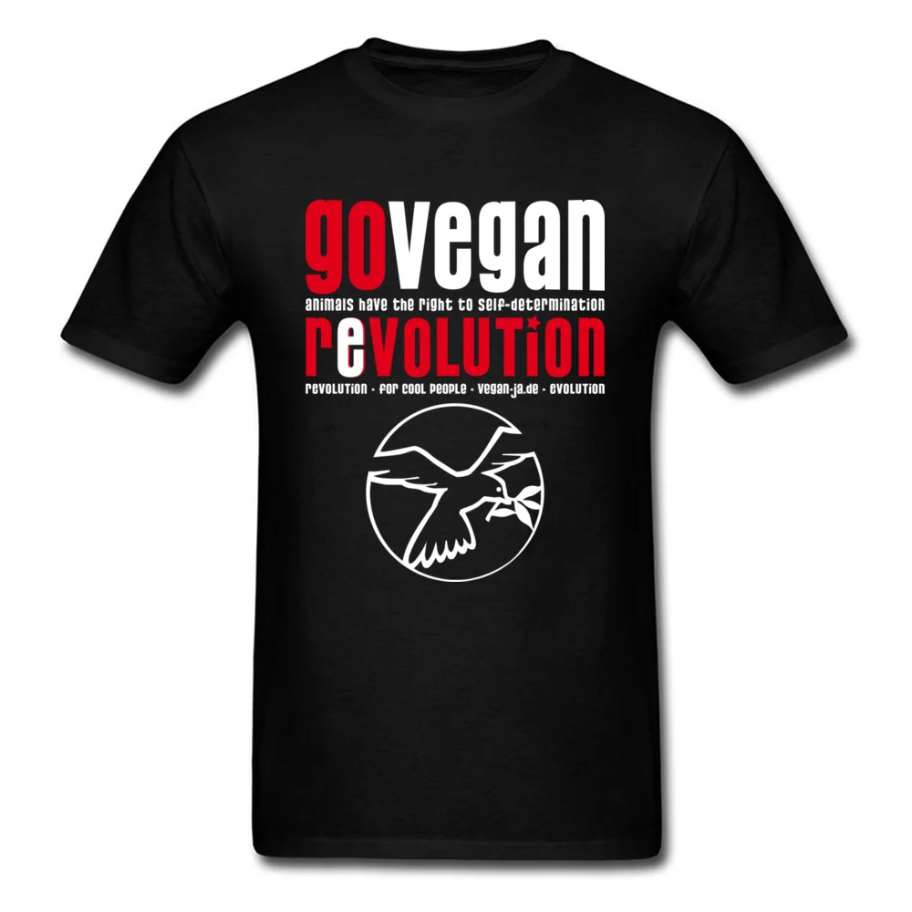 GO VEGAN REVOLUTION Lovers Day Pure Cotton Crew Neck Tops & Tees Short Sleeve Customized Sweatshirts Fitted Casual T Shirts GO VEGAN REVOLUTION black