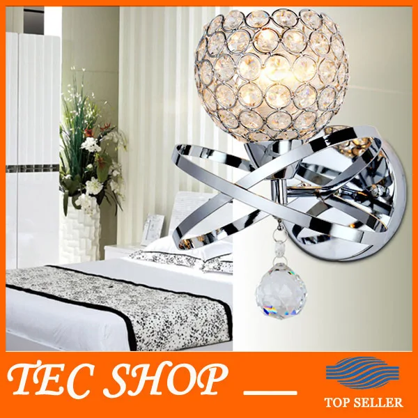 

Best Price JH New Modern Crystal Wall Lamp Bedside Lamp Bedroom Stair lamp Crystal Wall Lights E14 LED gold/silver Color