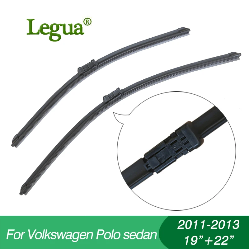 Legua автомобиль winscreen стеклоочистителей для Volkswagen Polo sedan(2011-2013), 1"+ 22", без костей, лобовое стекло, резина стеклоочистителя